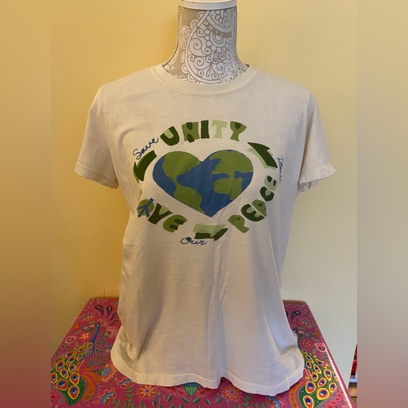 Lucky Brand Tops - Vintage Y2k Lucky Brand Unity and Peace T-Shirt Sz XL